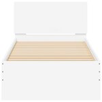 vidaXL Cadre de lit avec tête de lit blanc 90x190 cm bois d'ingénierie