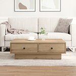 vidaXL Table Basse Chêne Artisan Placage  MDF 90 x 90 x 28 cm Rangement