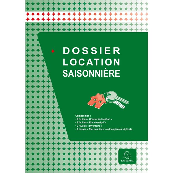 Dossier Location Saisonnière - Vert - X 5 - Exacompta
