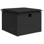vidaXL Salon de jardin 6 Pièces avec coussins noir résine tressée