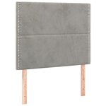 vidaXL Têtes de lit 2 Pièces Gris clair 90x5x78/88 cm Velours