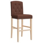 vidaXL Chaises de bar lot de 2 bois massif d'hévéa et tissu