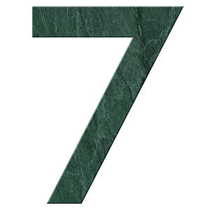 Numéro 7 - Numéro adhésif pour boîtes aux lettres- Pierre véritable 50 mm Malachite