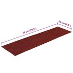 vidaXL Tapis d'escalier autocollants 30 pièces 76 x 20 cm Rouge bordeaux Rectangulaire