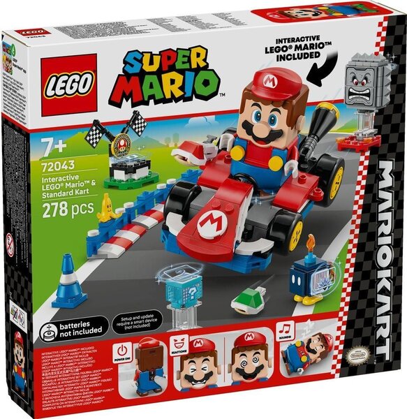 LEGO Super Mario - Set de Jeu Mario Kart avec Kart Standard et Figurine Interactive - 72043