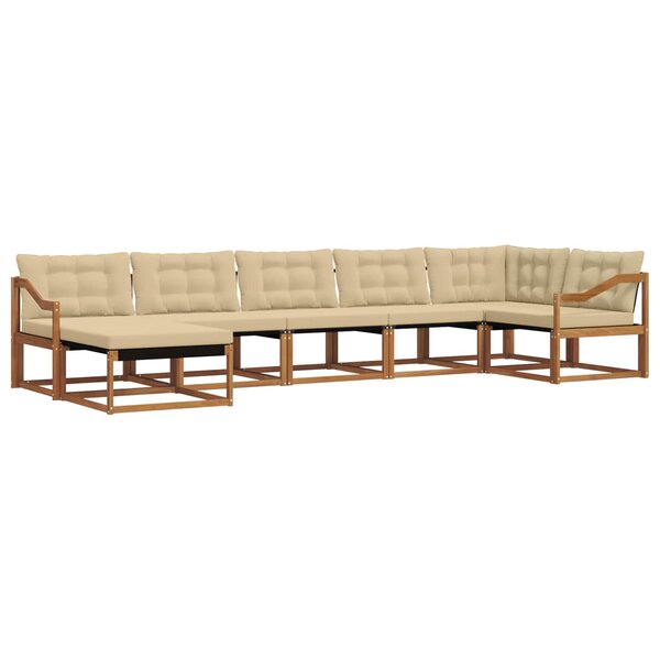 vidaXL Ensemble de canapés d'extérieur 7 Pièces Naturel et Beige