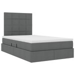 vidaXL Lit de rangement LED avec matelas Gris foncé 120 x 200 cm Tissu
