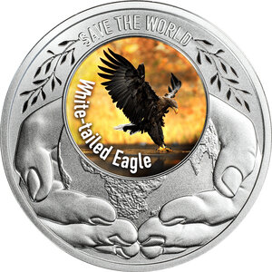 Monnaie WHITE-TAILED EAGLE Save The World Argent 500 Francs Cameroon 2026 (PRÉCOMMANDE)