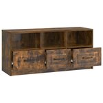vidaXL Meuble TV Chêne fumé 102 x 34 5 x 47 cm Bois d'ingénierie