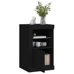 vidaXL Armoire latérale avec lumières LED noir bois d'ingénierie