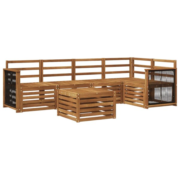vidaXL Ensemble de canapés d'extérieur 5 pc Naturel
