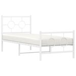 vidaXL Cadre de lit métal avec tête de lit/pied de lit blanc 75x190 cm