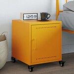 vidaXL Table de chevet jaune moutarde 36x39x43 5 cm acier