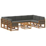 vidaXL Ensemble de canapés d'extérieur 10 pc Naturel et Anthracite