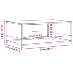 vidaXL Table basse chêne fumé 90x57x35 cm bois d'ingénierie et métal