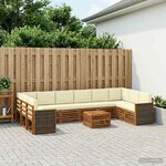 vidaXL Ensemble de canapés d'extérieur 8 Pièces Naturel et Crème