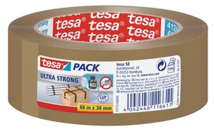 Rouleau adhésif ultra emballage pvc 38mm x 66m marron tesa