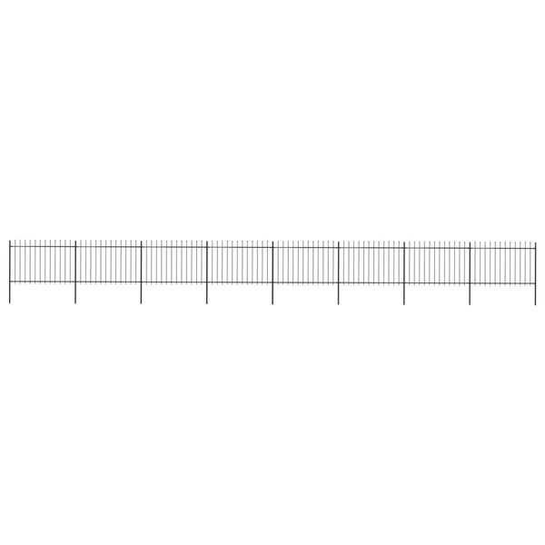vidaXL Clôture de jardin avec dessus en lance Acier 13 6 x 1 2 m Noir