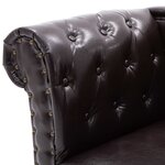 vidaXL Chaise longue Marron foncé Similicuir