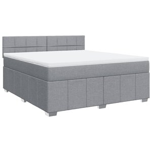 vidaXL Sommier à lattes de lit avec matelas Gris clair 180x200cm Tissu