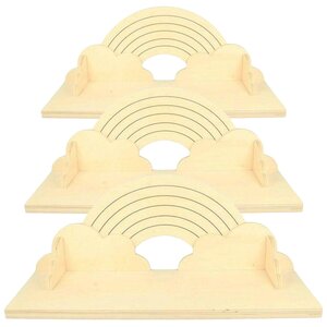 3 étagères en bois Arc-en-ciel 40 cm