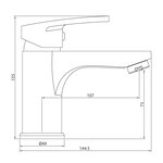 SCHÜTTE Mitigeur de lavabo ALASKA Blanc et chrome