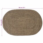 vidaXL Tapis de surface Noir 122 x 183 cm Jute