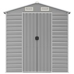 vidaXL Abri de jardin gris clair 191x130x198 cm acier galvanisé
