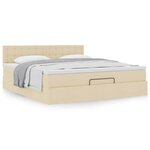 VidaXL Cadre de lit ottoman avec matelas crème 180x200 cm tissu