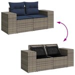 vidaXL Salon de jardin avec coussins 6Pièces marron résine tressée acacia