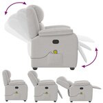 vidaXL Fauteuil de massage inclinable gris nuage tissu