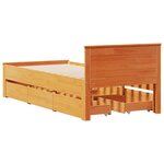 vidaXL Cadre de lit sans matelas avec tête de lit 75x190 cm pin massif