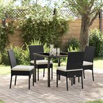 vidaXL Ensemble de salle à manger pour jardin 5 Pièces Noir Poly rotin