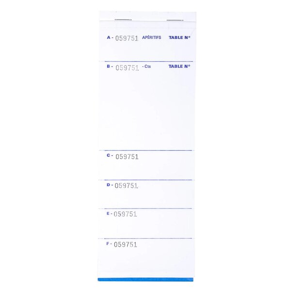 Bloc Brasserie 50 Feuillets Autocopiants Numérotés En Dupli - Format 9  6x26 Cm - X 50 - Exacompta