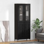 vidaXL Haut Armoire 2 Pièces Chêne noir Bois d'ingénierie