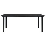vidaXL Mobilier à dîner d'extérieur 7 Pièces Noir Verre et acier