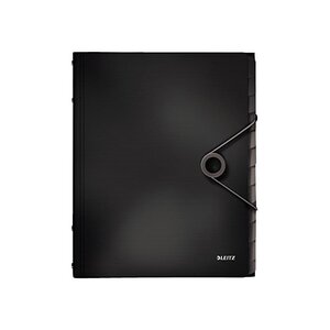 Trieur Solid A4 PP 12 compartiments avec 3 Rabats et Elastique Noir LEITZ