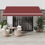 vidaXL Auvent rétractable automatique avec LED bordeaux 400x300 cm