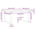 vidaXL Table basse cadre en O 90x90x45 5cm bois de pin massif et fonte