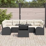 vidaXL Ensemble de canapé de jardin 8 Pièces Noir Poly Rattan