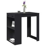 vidaXL Table de bar noir 102x70x103 5 cm bois d'ingénierie