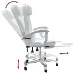 vidaXL Fauteuil de massage inclinable de bureau Blanc Similicuir