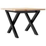 vidaXL Table basse cadre en X 40x40x35 cm bois de pin massif et fonte