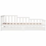 vidaXL Lit de jour et tiroirs sans matelas blanc 80x200 cm bois massif