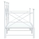 vidaXL Lit de jour avec lit gigogne sans matelas blanc 90x200 cm acier