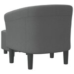 vidaXL Chaise cabriolet avec repose-pied gris foncé tissu