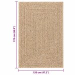 vidaXL Tapis 120x170 cm aspect jute intérieur et extérieur
