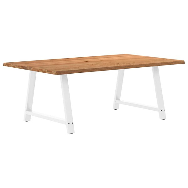 vidaXL Table à manger et bord naturel bois massif chêne rectangulaire