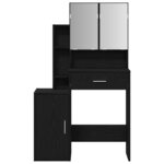 vidaXL Coiffeuse Chêne noir 80 x 35 x 132 cm Bois d'ingénierie