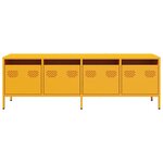 vidaXL Meuble TV jaune moutarde 135x39x43 5 cm acier laminé à froid